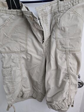 Beige Cargo Shorts with Utility Pockets